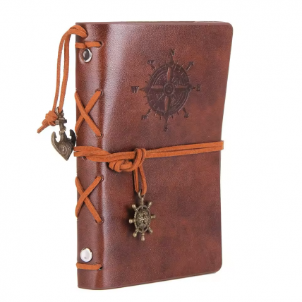 Retro-Notizbuch, Reisetagebuch, Leder, braun