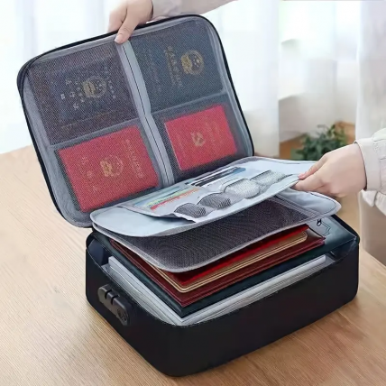 Dokumenten organisator Aktentasche 3-lagiger Ordner halter, schwarz