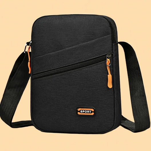 SPORTy Schwarze Nylon-Umhängetasche