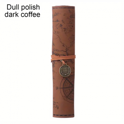 Schatzkarten-Retro-Federmappe (Kaffee)